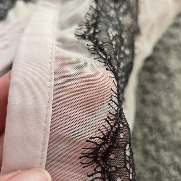 Victorias Secret Lace Sexy Corset With Garter Straps in Black and Baby Pink 36C - Picture 6 of 9